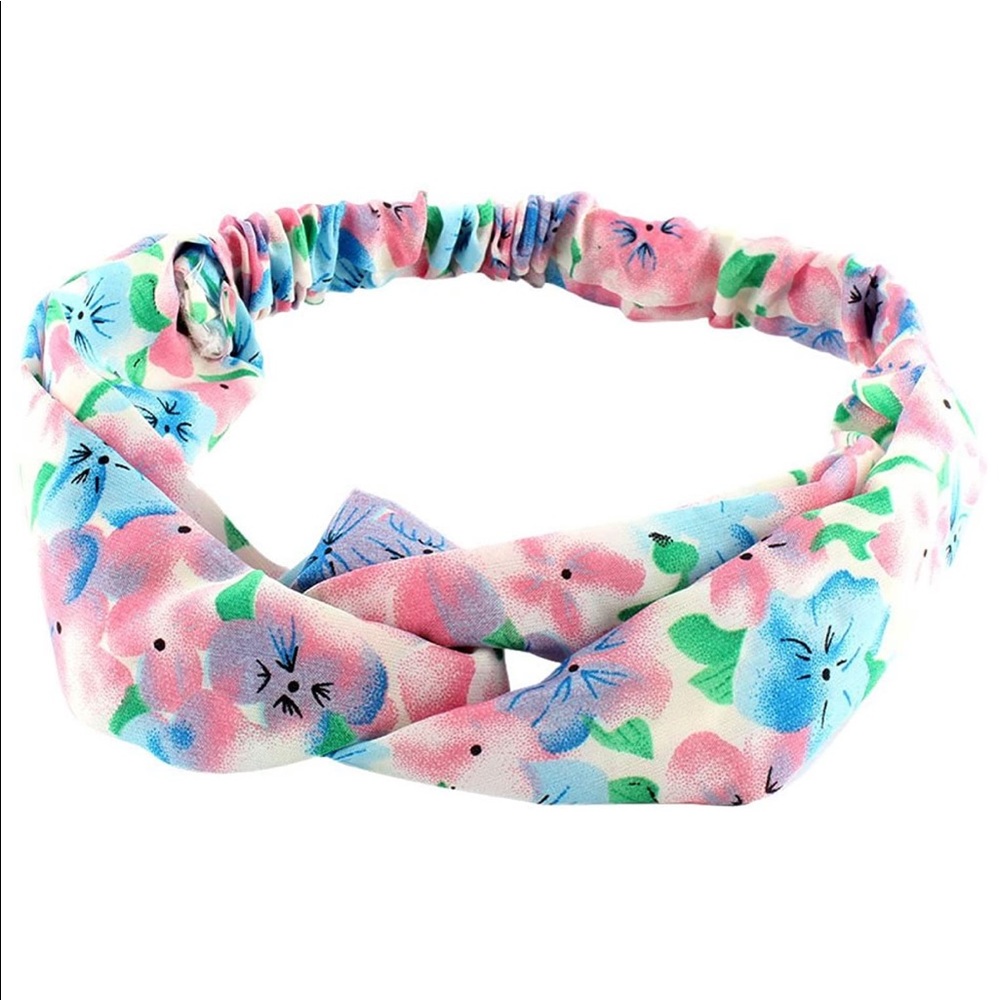 Women's Floral Print Twist Knot Elastic Headband